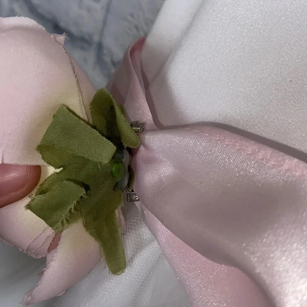 Us Angels 4T White and Pink Petal Tulle Flower Girl Dress